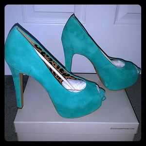 Jessica Simpson Suede Carri Heels Green